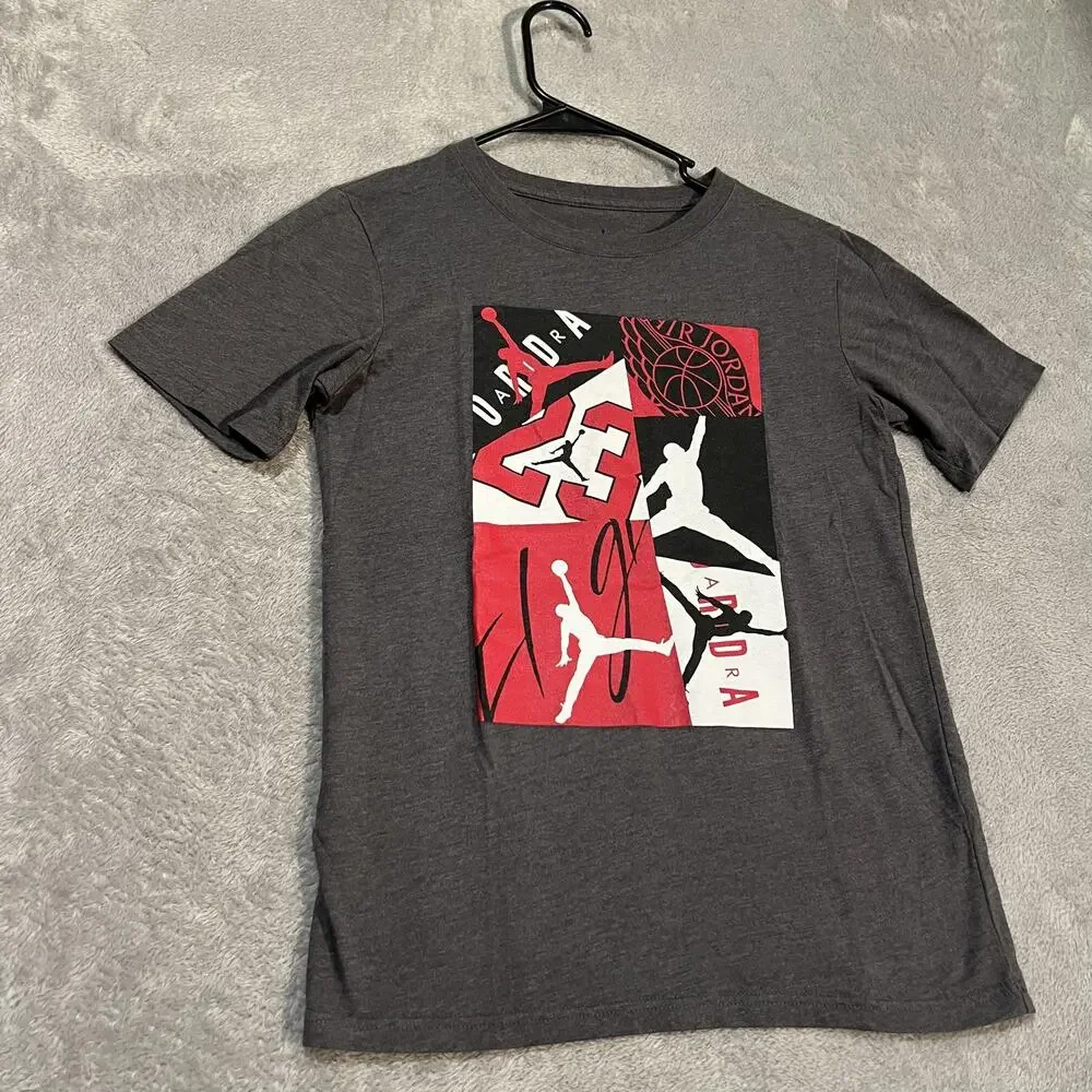 Jordan Shirt Youth Large 12/13 Gray Air Jordan Jumpman Graphic Basketball